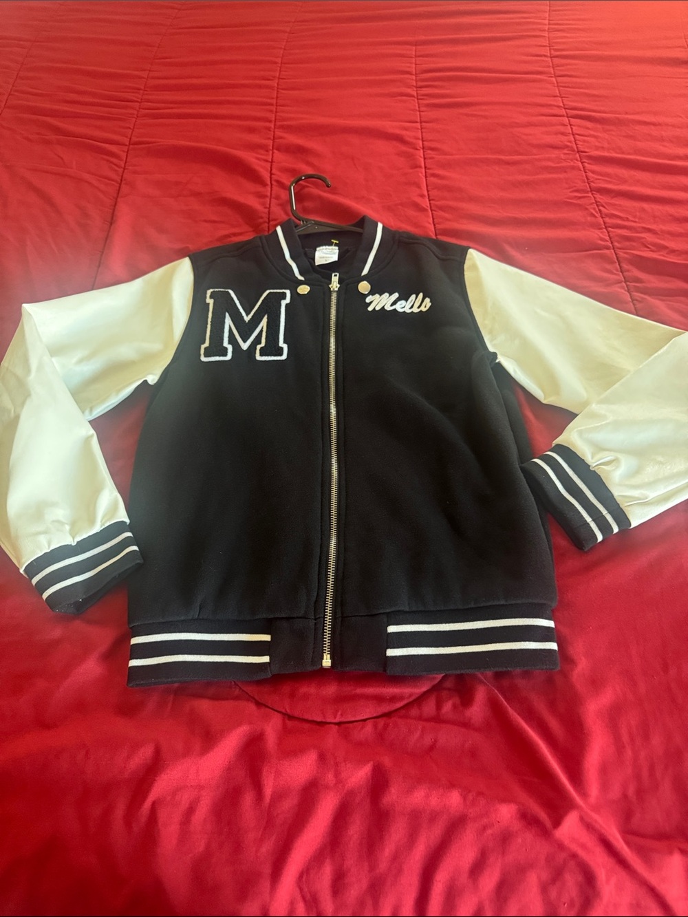 Kids Black and White Varsity Jacket